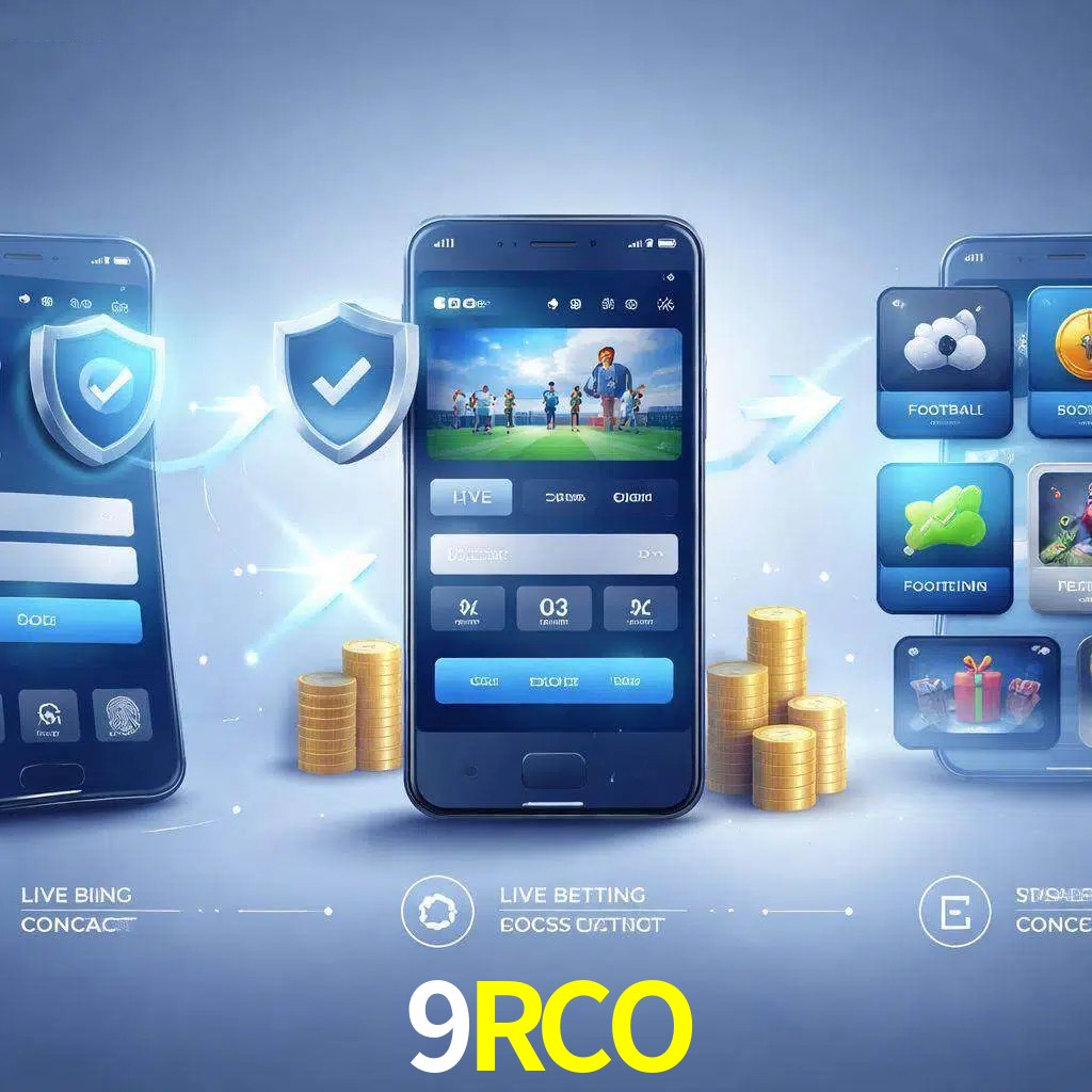 Pasos de acceso a la app 9RCO en pantalla de teléfono móvil